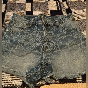 Maurices Patterned Blue Jean Shorts